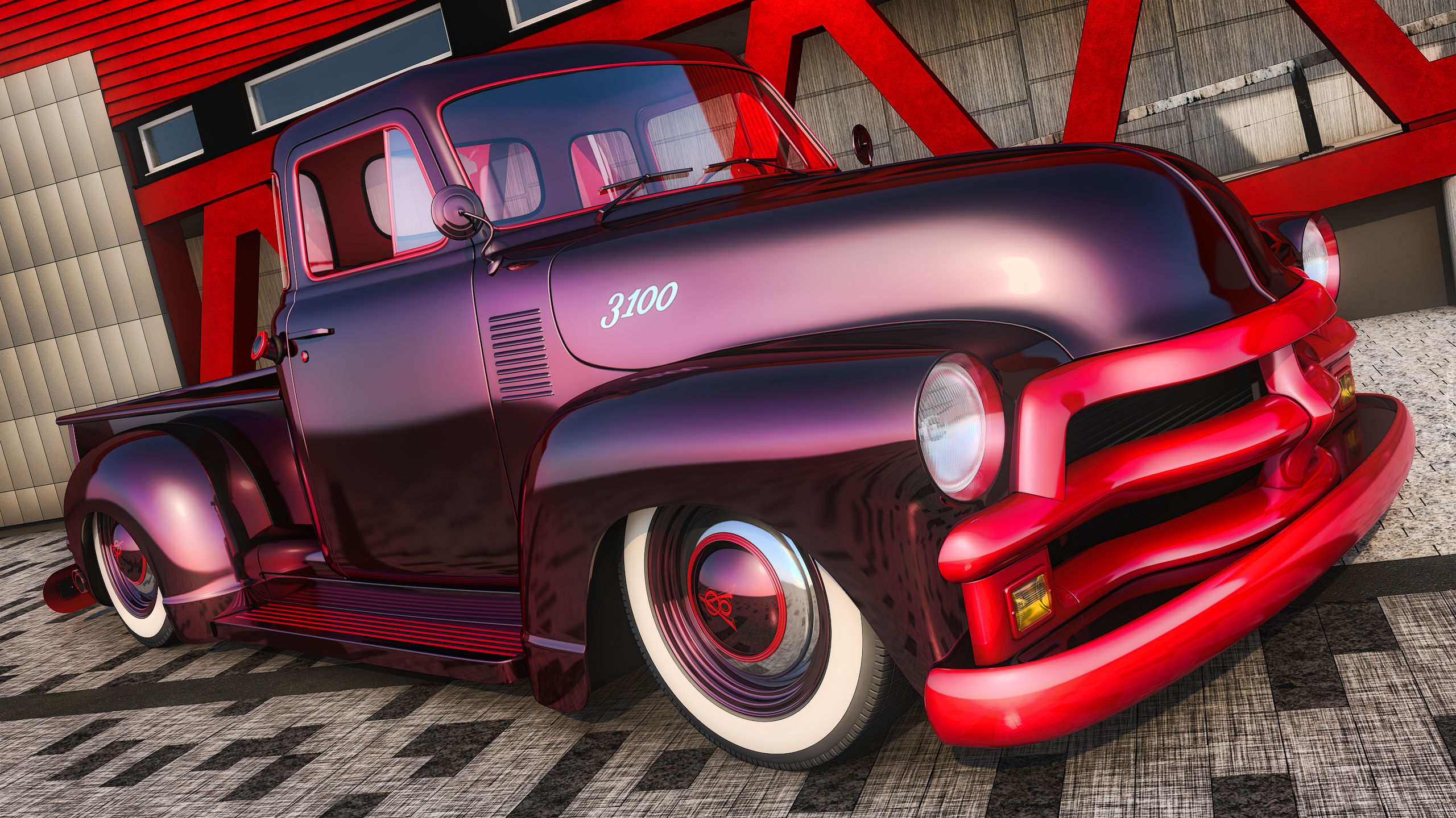Zabytkowy, Chevrolet 3100 Pickup, 1954, Bok