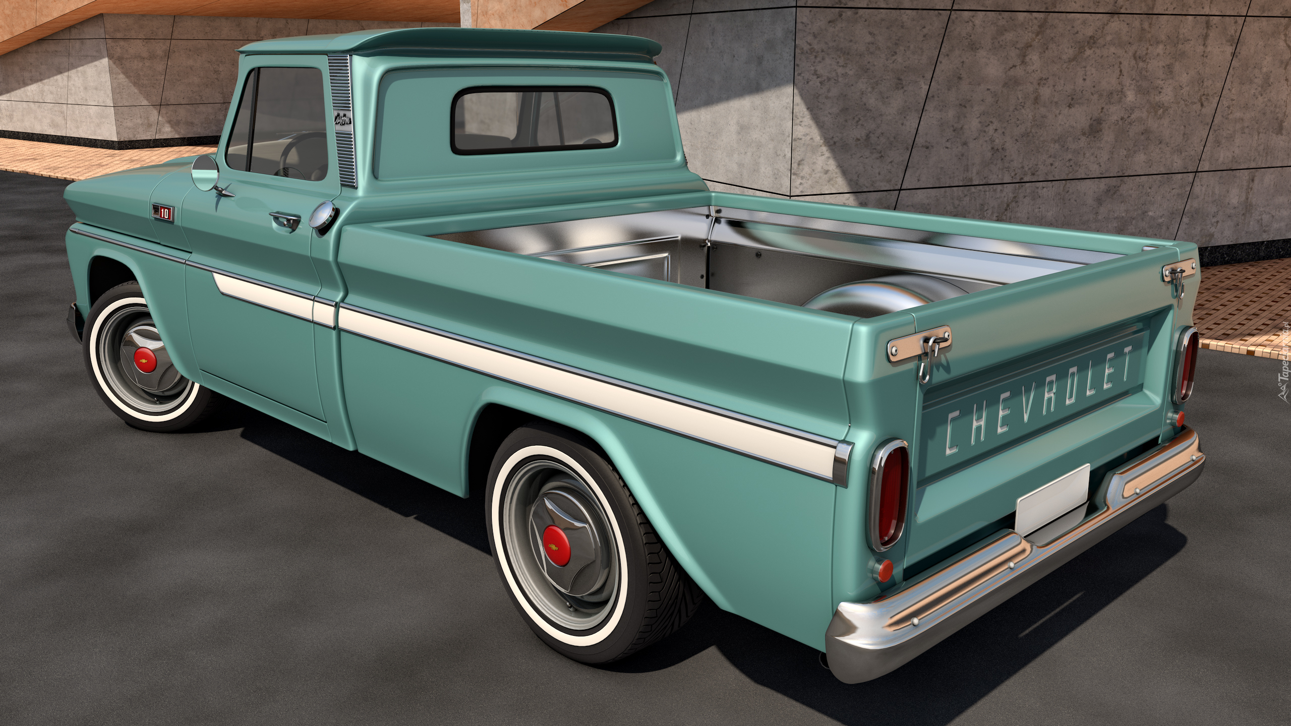 Zabytkowy, Chevrolet C10 Pickup, 1965, 3D