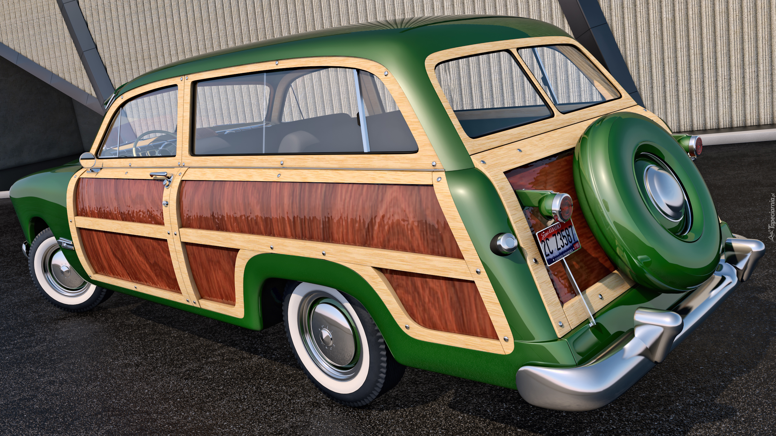 Zabytkowy, Ford Woody Station Wagon, 1949, 3D