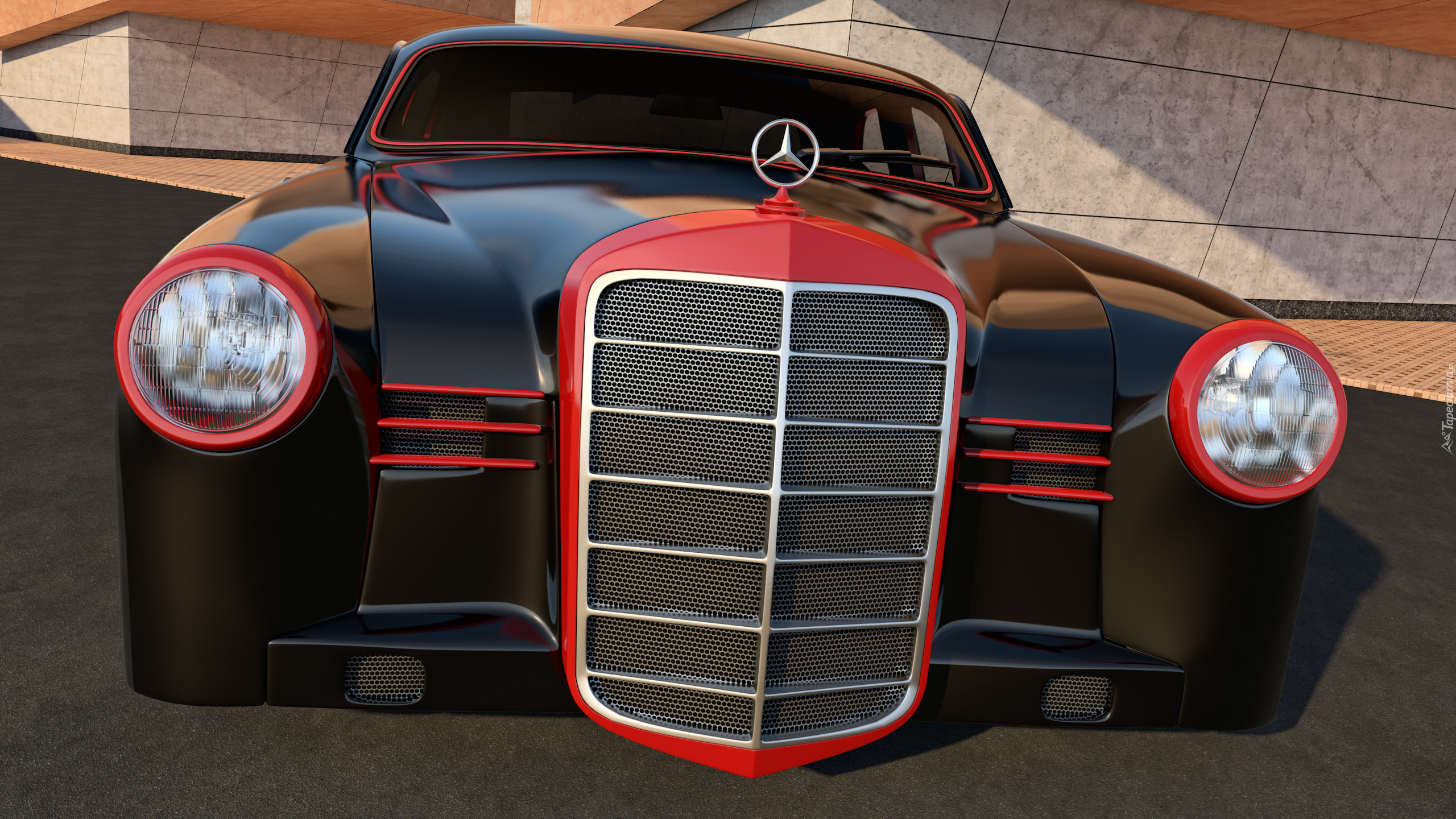 Zabytkowy, Mercedes Benz 180, 1953, 3D