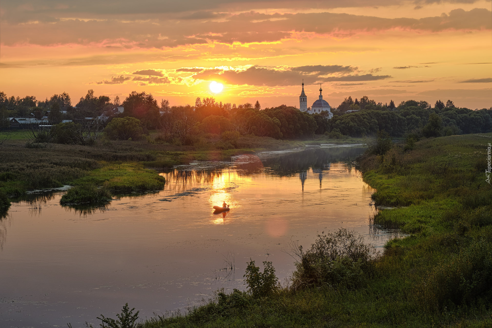 Rzeka, Cerkiew, Zachód słońca