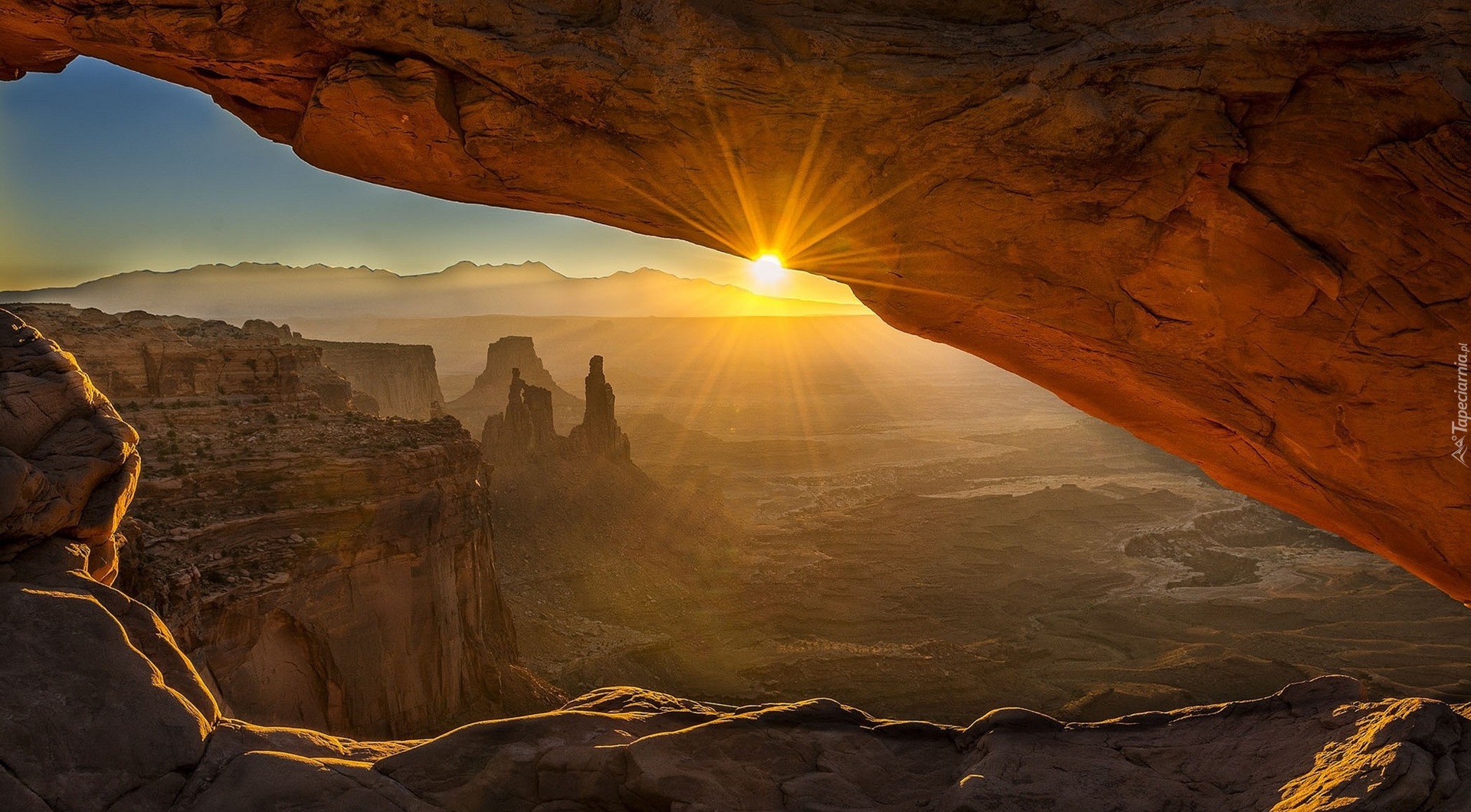 Stany Zjednoczone, Stan Utah, Park Narodowy Arches, Kanion, Zachód słońca