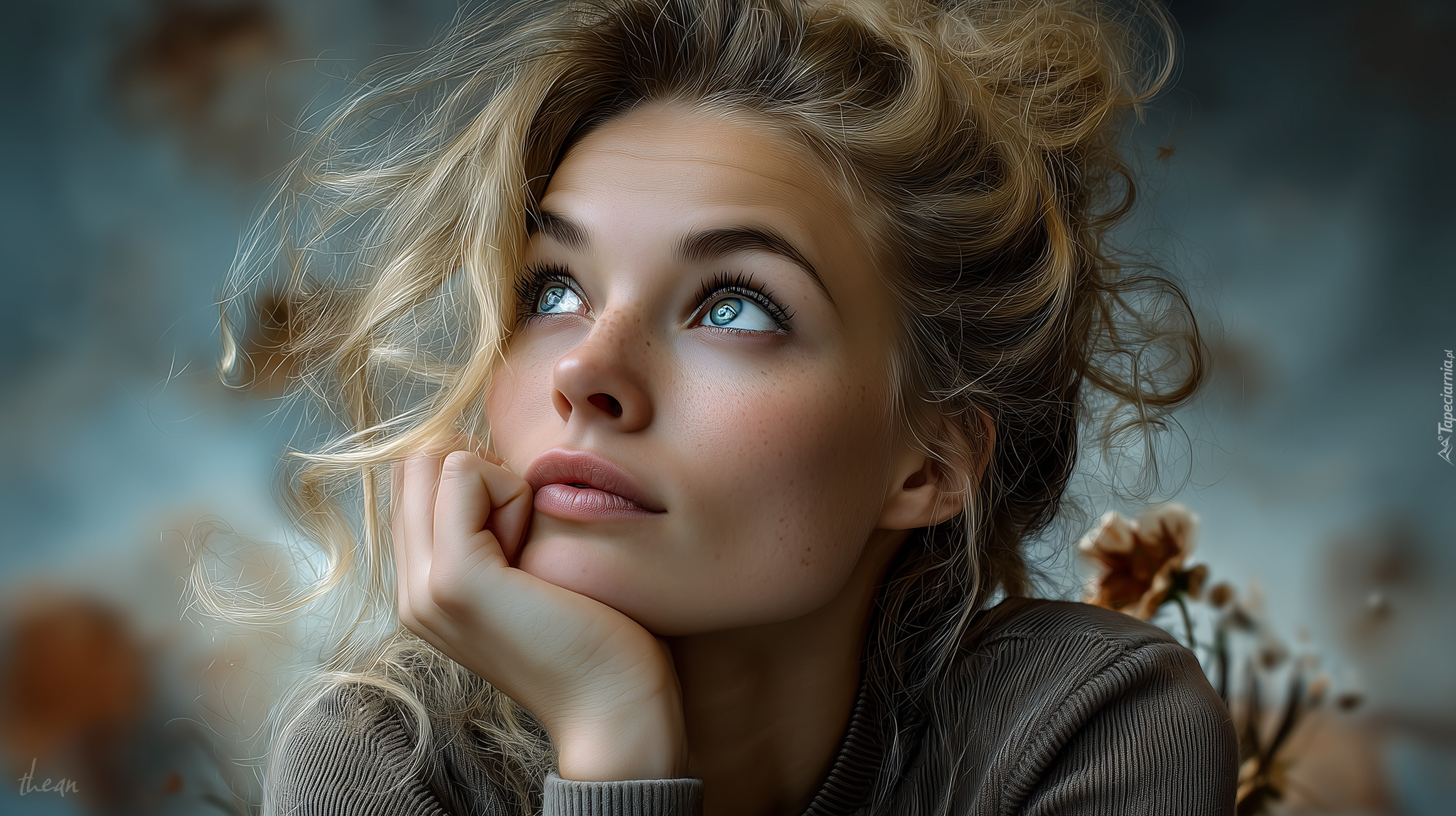 Kobieta, Blondynka, Loki, Grafika AI