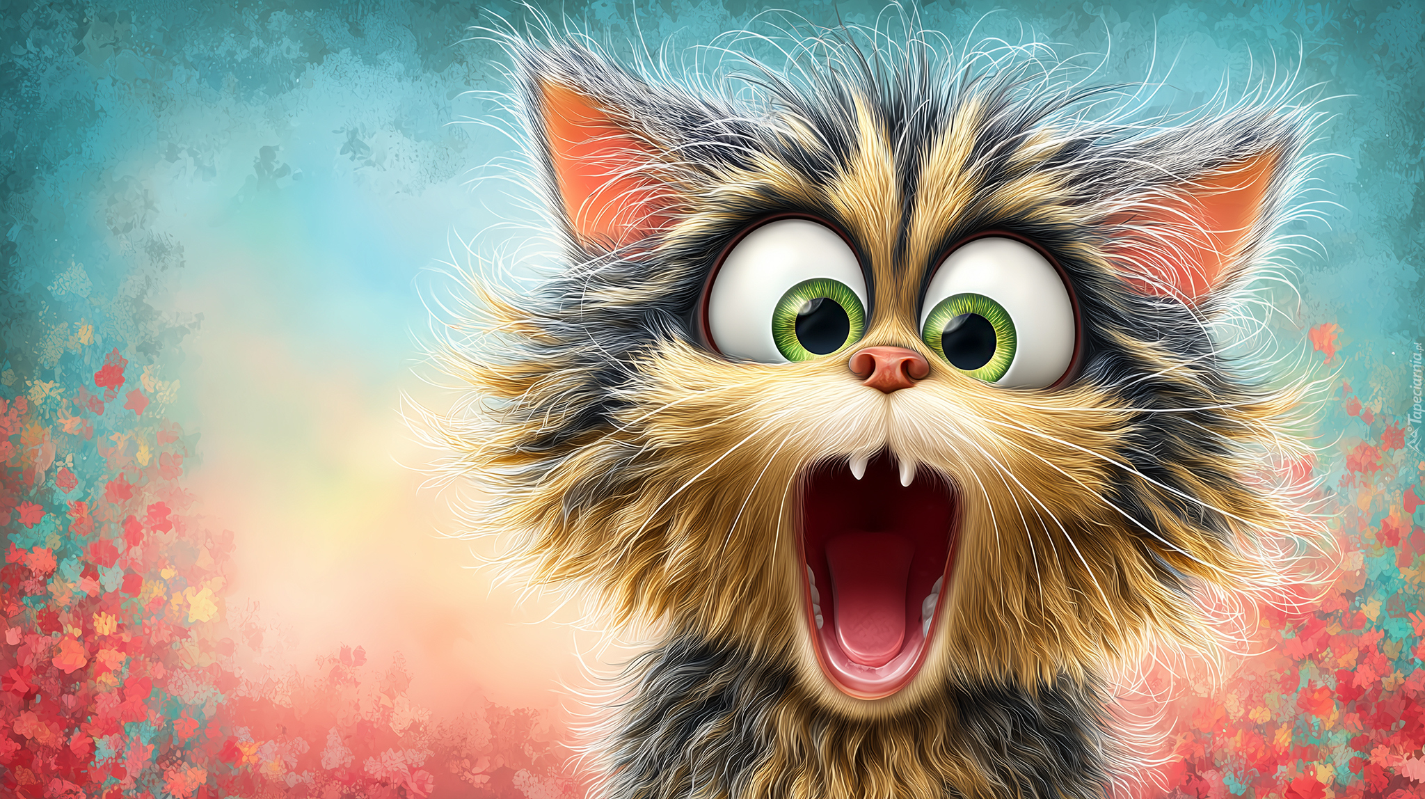 Zdziwiony, Kot, Grafika AI