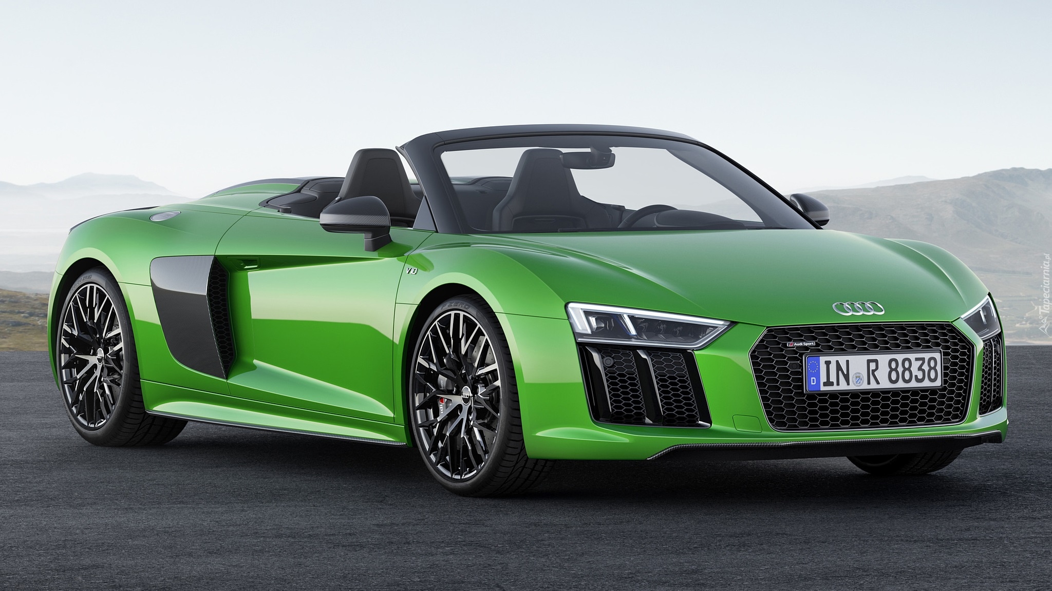 Zielone, Audi R8 Spyder V10 Plus, 2017