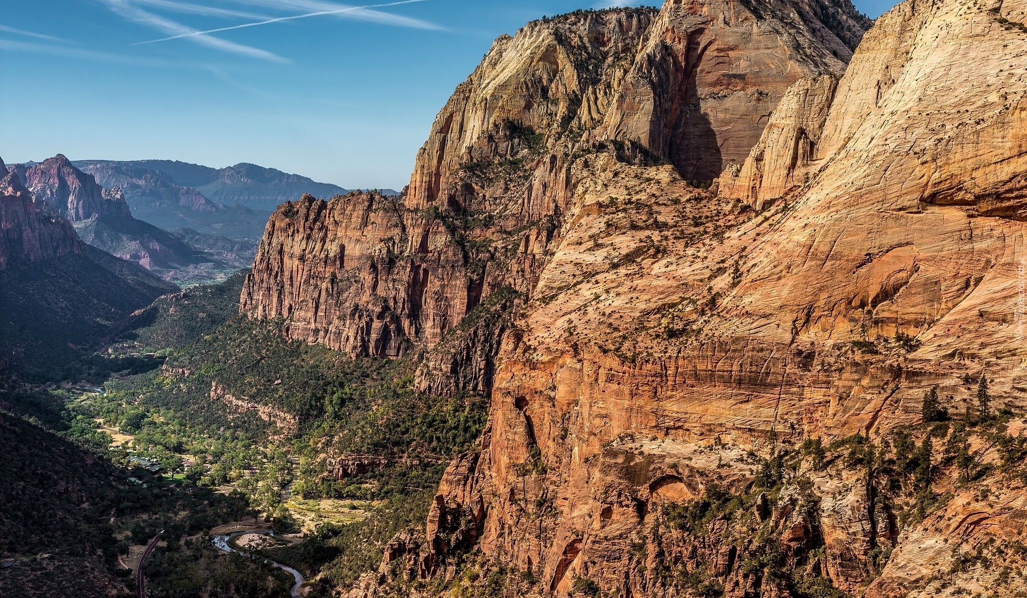 Park Narodowy Zion, Kanion rzeki Virgin, Zion Canyon, Rzeka Virgin, Skały, Stan Utah, Stany Zjednoczone