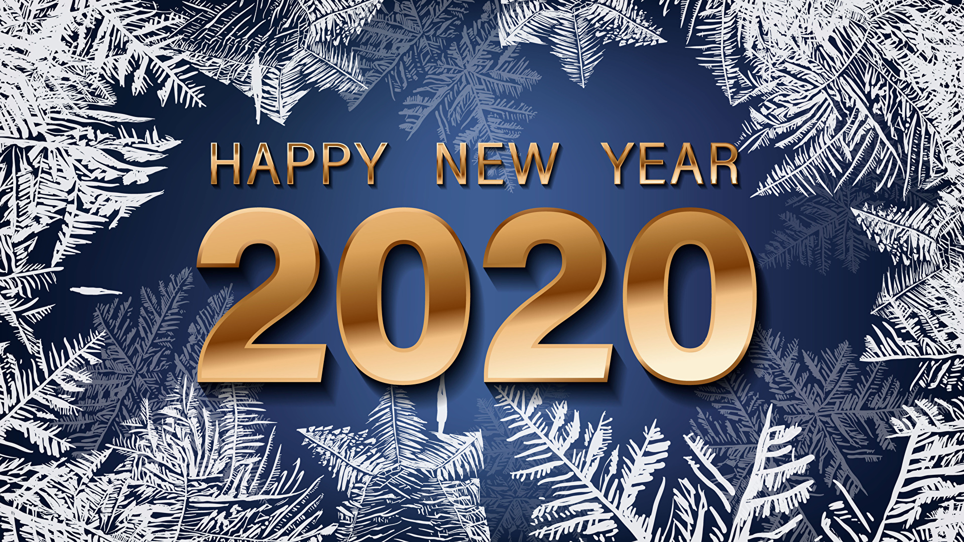 Nowy Rok, 2020, Cyfry, Napis, Happy New Year, Grafika