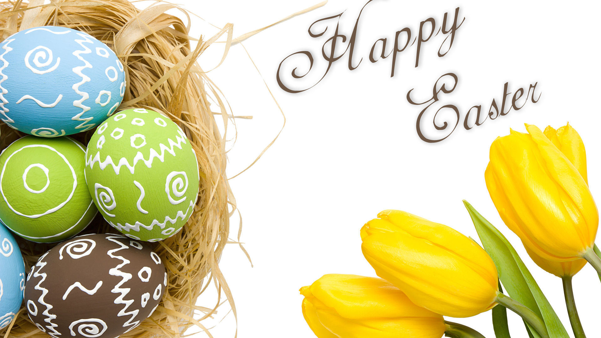 Gniazdko, Pisanki, Tulipany, Wielkanoc