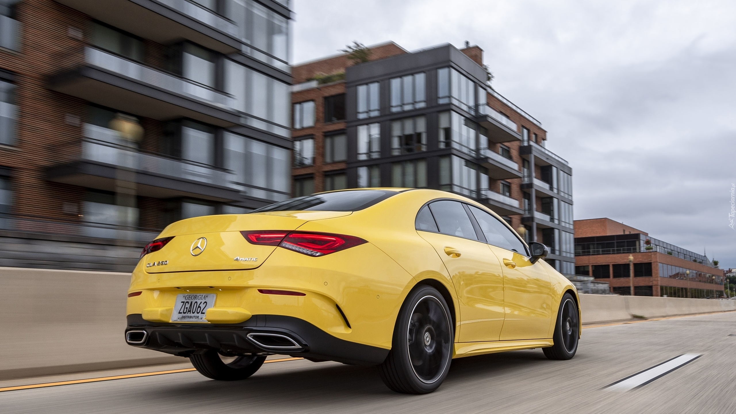 Żółty, Mercedes-Benz CLA, Coupe, Tył