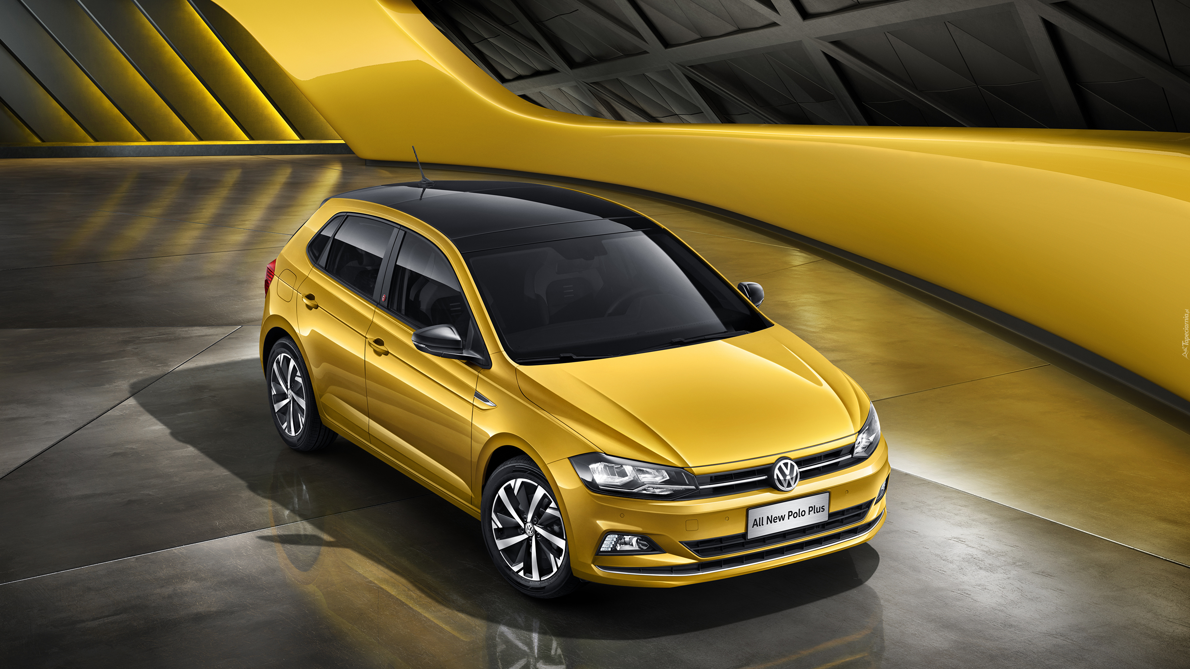 Żółty, Volkswagen Polo Plus, 2019