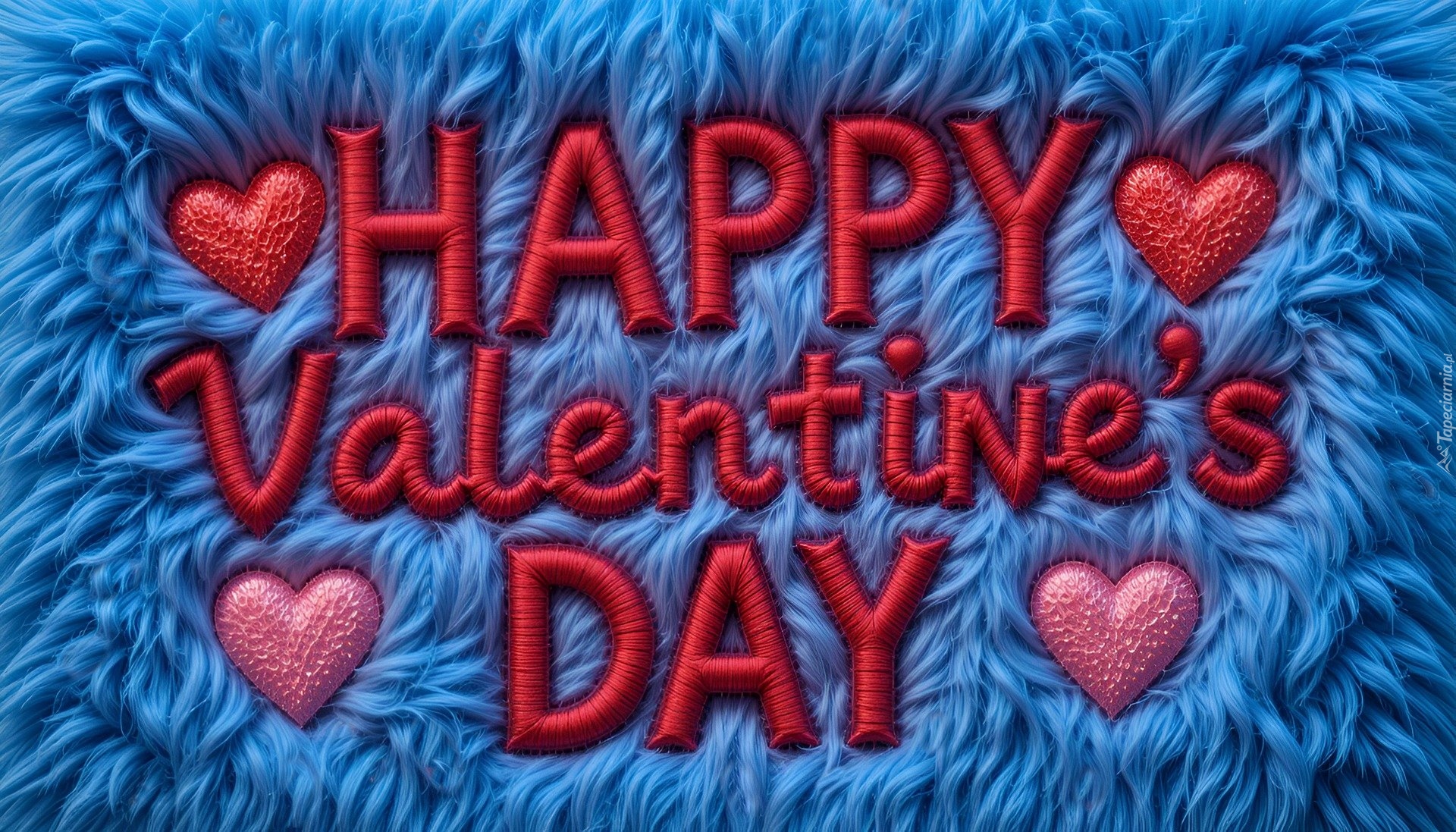 Walentynki, Serduszka, Miłość, Niebieski, Koc