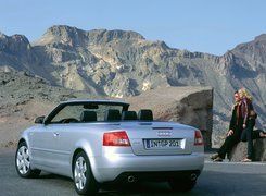 Srebrny, Audi A4, Cabrio, Góry