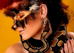 Kobieta, Maska, Wąż