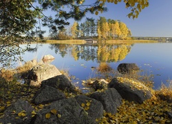 Jesień, Jezioro, Kamienie