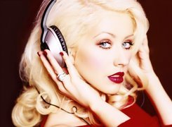 Christina Aguilera, Czerwone, Usta, Słuchawki