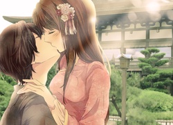 Pocałunek, Para, Anime