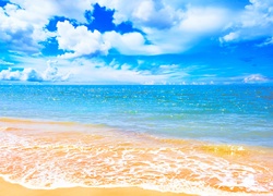 Błękitne, Morze, Plaża