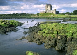 Zamek, Eilean Donan, Szkocja, Zielone, Skały