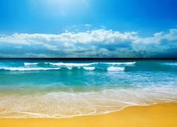 Błękitne, Morze, Plaża