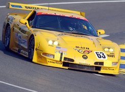 Żółty, Chevrolet Corvette C5, Tor, Wyścigowy