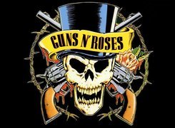 Logo, Zespół, Guns And Roses, Czaszka