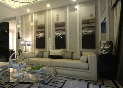 Apartament, Szklany, Stolik, Obrazy