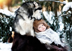 Zima, Dziecko, Siberian Husky