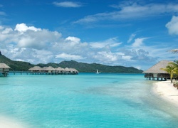 Wyspa, Bora Bora, Domki, Lazurowa, Woda