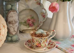 Elegancka, Porcelana, Sianko, Przepiórcze, Jajeczka