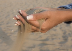 Piasek, Dłonie, Manicure