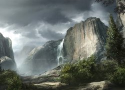 Wielkie, Góry, Wodospad
