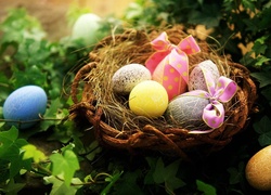 Gniazdko, Wielkanocne, Jajka, Rośliny