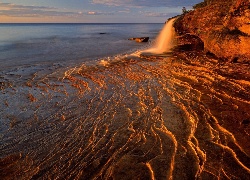 Morze, Skały, Fale, Plaża