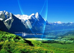 System, Operacyjny, Windows, Siedem, Łąka, Góry