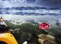 Kajak, Paddling, Mono, Lake, Kalifornia, USA