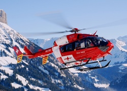Szwajcaria, Góry, Helikopter, Zima