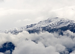 Góry, Śnieg, Chmury