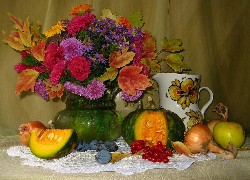 Jesienny, Bukiet, Owoce, Warzywa