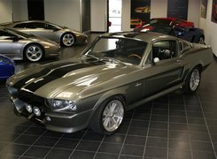 Srebrny, Ford Mustang, GT500, Salon