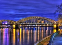 Hohenzollern Bridge, Cologne, Nadrenia Północna, Westfalia, Niemcy