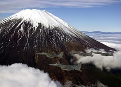 Wulkan, Fudżi, Myśliwce, F-22, Japonia