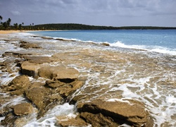 Morze, Plaża, Hiszpania, Puerto Rico, El Morro Fort