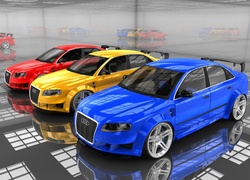 Audi A4, Tuning, Odbicia, Lustrzane