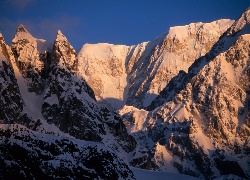 Alaska, Narodowy Park, Góry, Śnieg, Niebo