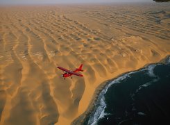 Morze, Pustynia, Samolot, Namibia