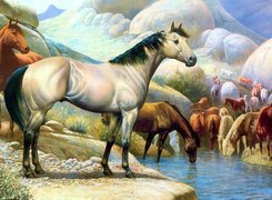 Konie, Wodopój, Art