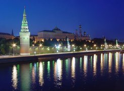 Woda, Pałac Kremlowski, Światła, Odbicie