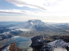 St. Helens, Wulkan, Góra, Śnieg, Woda