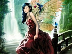 Dziewczyna, Motyl, Mostek