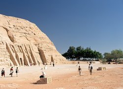 Egipt, Abu Simbel, Świątynia, Ludzie, Drzewa